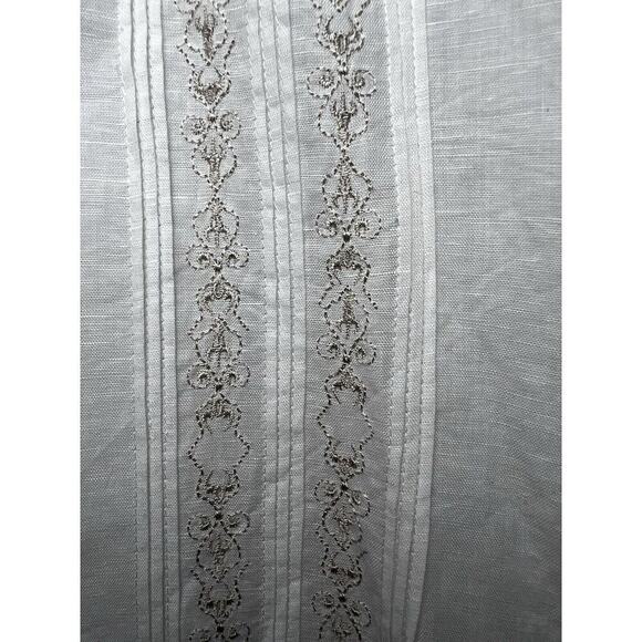 Cubavera Men's XL White Button Up Shirt Short Sleeve Linen Cotton - Picture 4 of 11